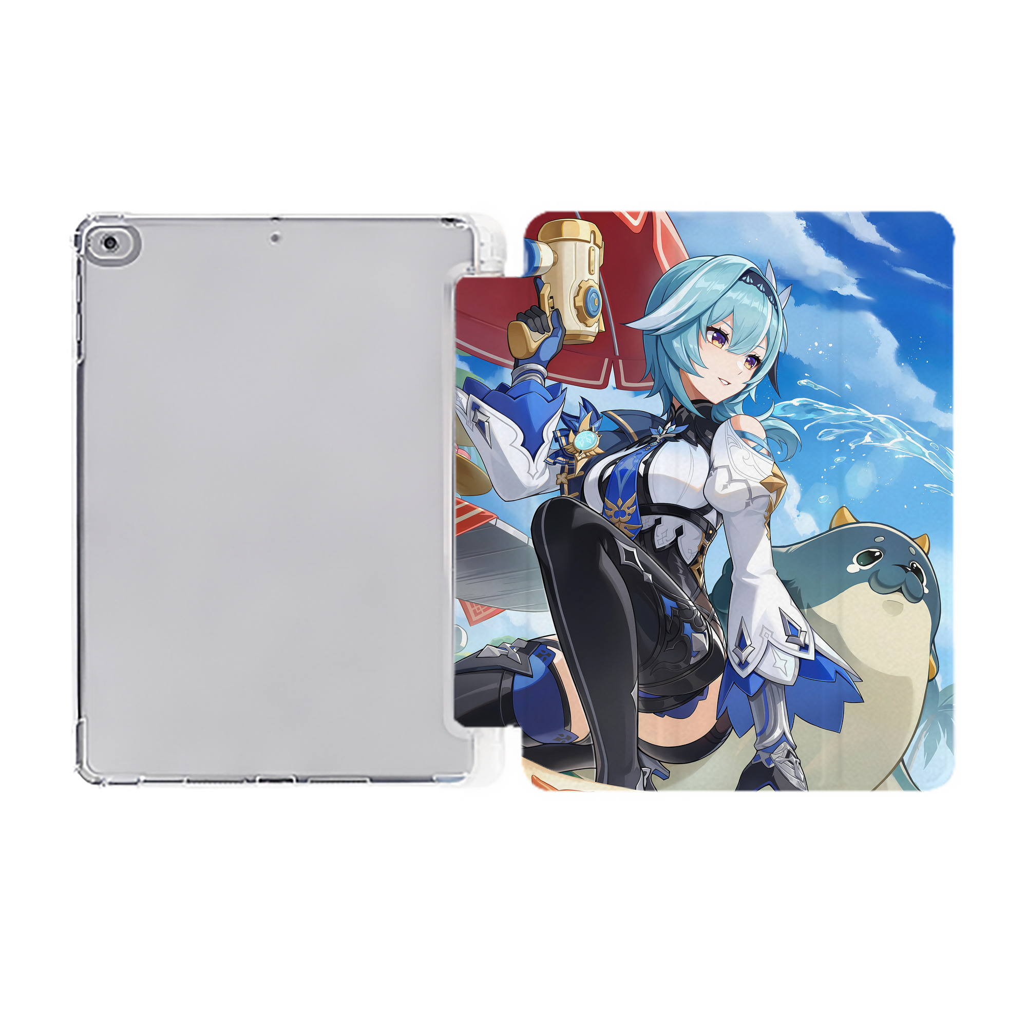 げんし神 genshin IPad ケース ペン収納付き 三つ折りスタンド PUレザー×シリコン 対応機種9.5/10.5/10.9インチ